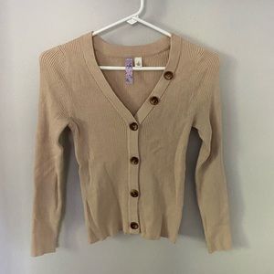 Tan Button Sweater Top
